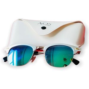 Women’s AQS black sunglasses with metal frame